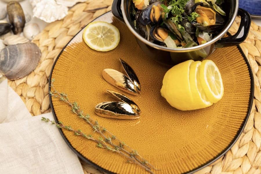 Mussel cutlery - Gold plated