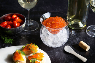 Caviar Chilling Dish and Martini glass set