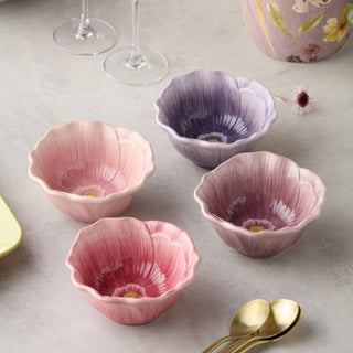 Wildflowers 3-D Floral Ice Cream Bowls set of 4