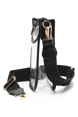 Clear Stadium Crossbody Mini Bag: Black