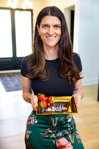 Stylish Season and Stir™ Gold Reef Treasure Tray featuring a lionfish design, perfect for adding luxury decor accents to your home.