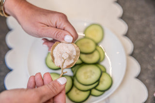 Close-up of Season and Stir™ Aspen Leaf Salt Dish highlighting artisan crafted tableware elegance.