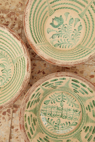 Handcrafted Spanish Lebrillo Granaínos Basin Bowl – Green choose your style - PRESALE ONLY