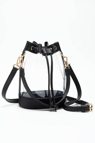 Clear Crossbody Stadium Bucket Bag: Orange