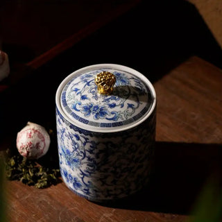 Season and Stir™ Fu Zi Blue and White Tea Jar