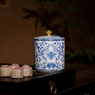 Season and Stir™ Fu Zi Blue and White Tea Jar