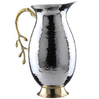 Season and Stir™ Hammered Water Pitcher w/ Gold Leaf Bud Handle