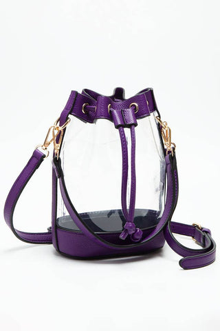 Clear Crossbody Stadium Bucket Bag: Green