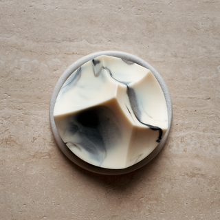 Handmade Erode Soap Set by Season and Stir™, featuring Daily Detox soap with a stylish Grey Bouton Plate.