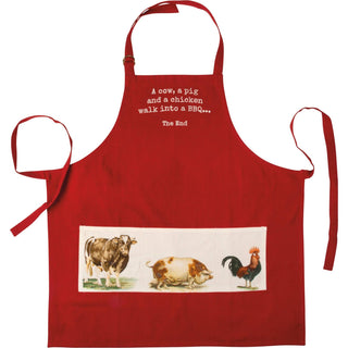 Season and Stir™ Cow Pig & Chicken Walk Into A BBQ The End Apron