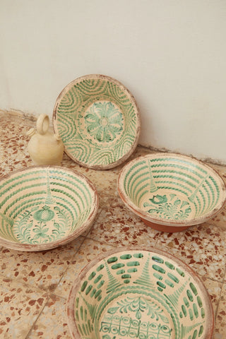 Handcrafted Spanish Lebrillo Granaínos Basin Bowl – Green choose your style - PRESALE ONLY