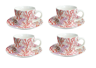 Season and Stir™ Coral Cups And Saucers - Set Of 4