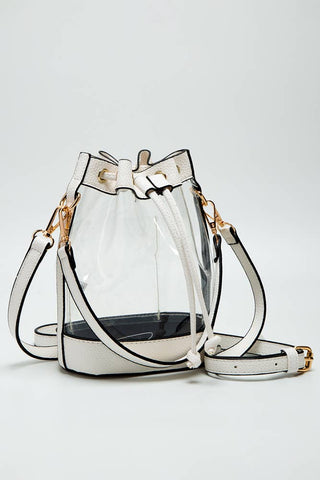 Clear Crossbody Stadium Bucket Bag: Green