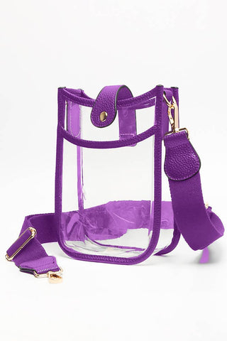 Clear Stadium Crossbody Mini Bag: Orange