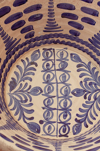 Andalusian basin Blue lebrillos granaínos  - blue flower 19.65 inches PREORDER