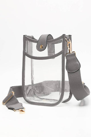 Clear Stadium Crossbody Mini Bag: Black