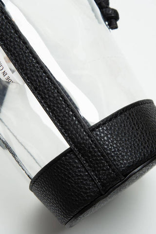 Clear Crossbody Stadium Bucket Bag: Orange