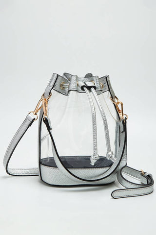 Clear Crossbody Stadium Bucket Bag: Orange