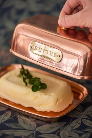Copper Butter Dish - holds two sticks of butter! Now in Stock!