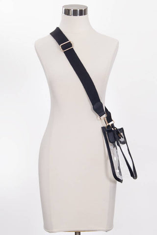 Clear Stadium Crossbody Mini Bag: Black