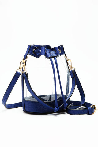 Clear Crossbody Stadium Bucket Bag: Orange
