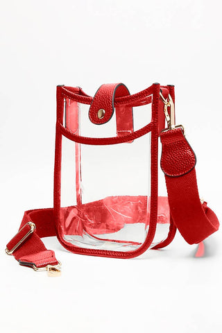 Clear Stadium Crossbody Mini Bag: Orange