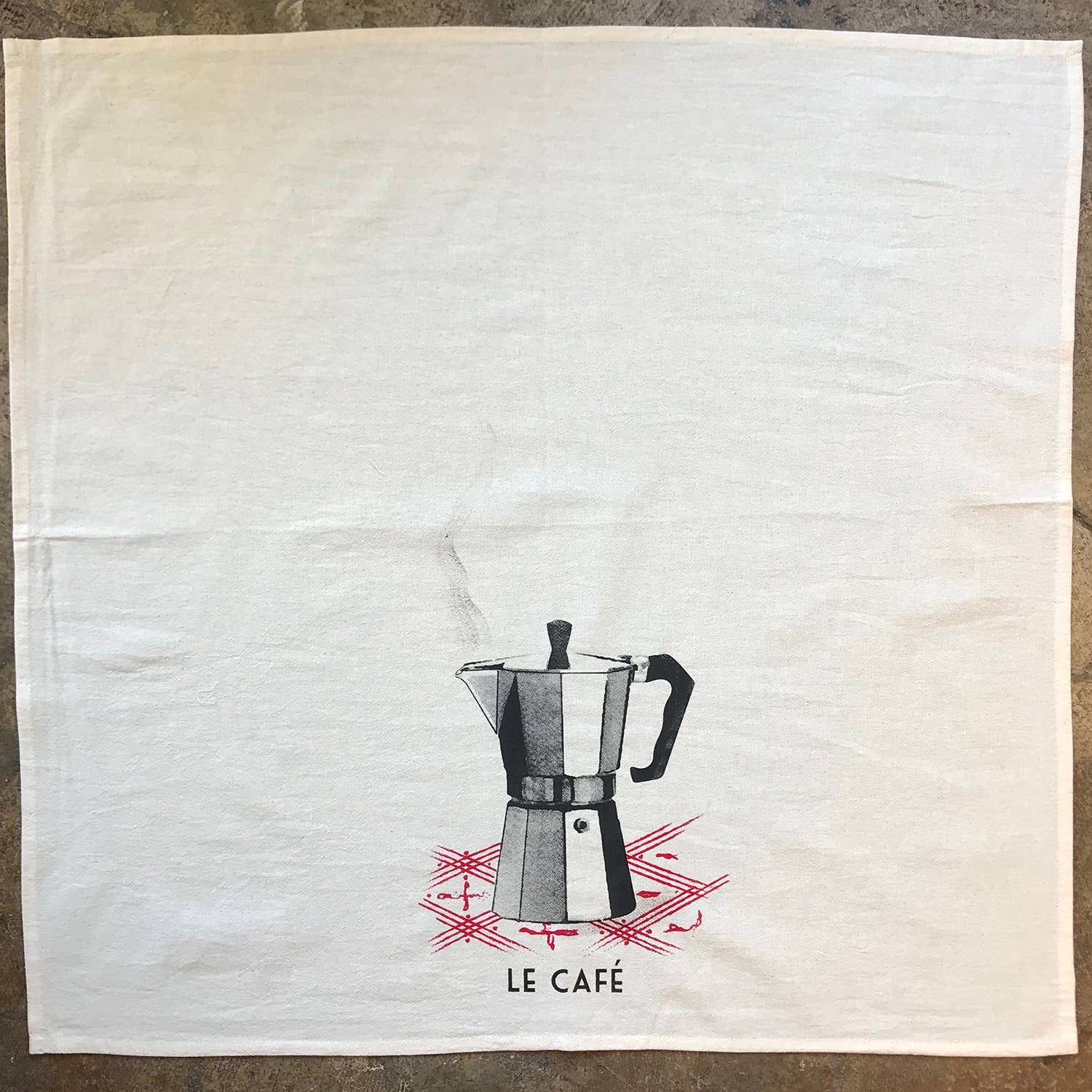 Season and Stir™ Loteria inspired- Coffee Pot tea towel: Persian / unbleached flour sack