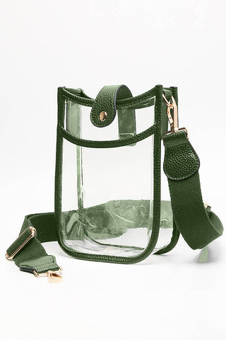 Clear Stadium Crossbody Mini Bag: Black