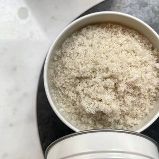 Guérande Sea Salt - Authentic French Gray Sea Salts, showcasing the unique texture and moisture of this gourmet salt harvested from Brittany, France.