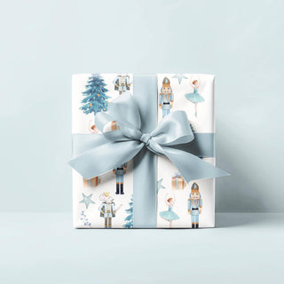 Nutcracker Blue Christmas Wrapping Paper: Satin / 12 ft