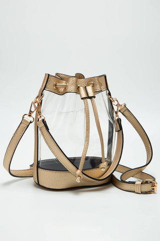 Clear Crossbody Stadium Bucket Bag: Green