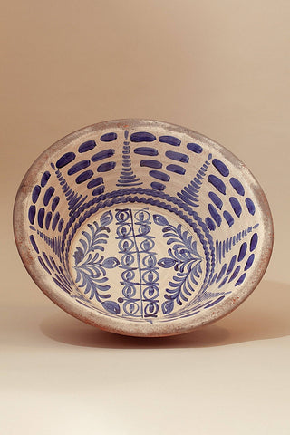 Andalusian basin Blue lebrillos granaínos  - blue flower 19.65 inches PREORDER