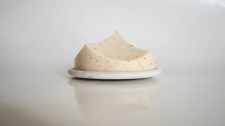 Linden Soap from Season and Stir™ Handmade Erode Soap Sets with a unique Grey Bouton Plate, perfect for any bathroom decor.