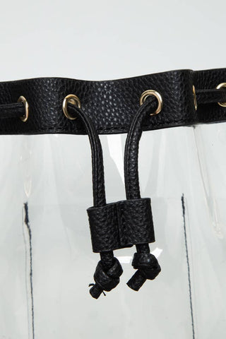 Clear Crossbody Stadium Bucket Bag: Green
