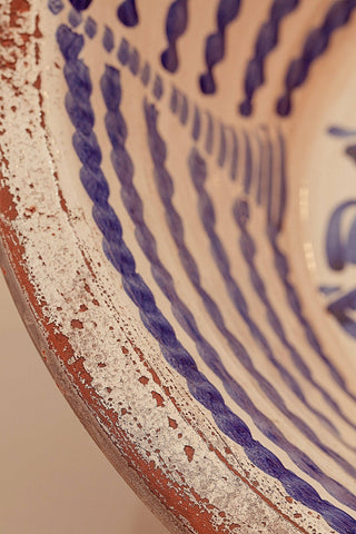 Andalusian basin Blue lebrillos granaínos  - blue flower 19.65 inches PREORDER