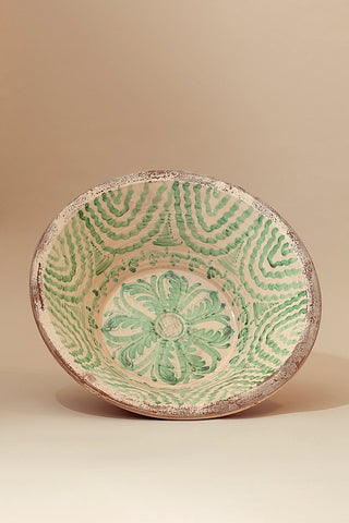 Handcrafted Spanish Lebrillo Granaínos Basin Bowl – Green choose your style - PRESALE ONLY