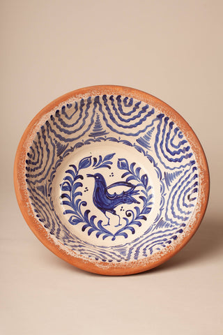 Andalusian basin Blue lebrillos granaínos  - blue flower 19.65 inches PREORDER