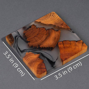 Season and Stir™ Handcrafted Cedar Coasters, Full Set of 6: with holder!