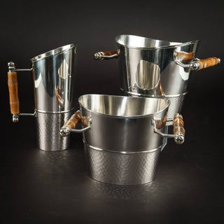 Season and Stir™ Polished & Hammered Oval Pitcher with Wood Handle