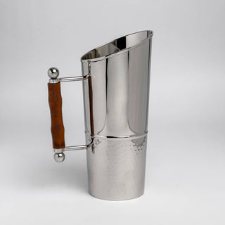 Season and Stir™ Polished & Hammered Oval Pitcher with Wood Handle
