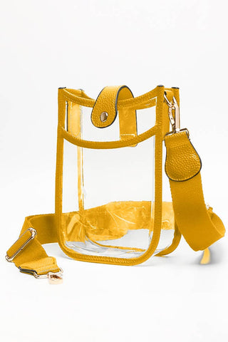 Clear Stadium Crossbody Mini Bag: Orange