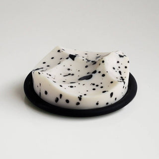 Artistic presentation of Season and Stir™ Handmade Erode Soap Sets on their respective plates, showcasing unique designs.