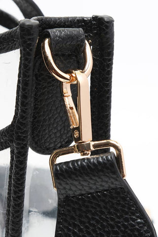 Clear Stadium Crossbody Mini Bag: Black