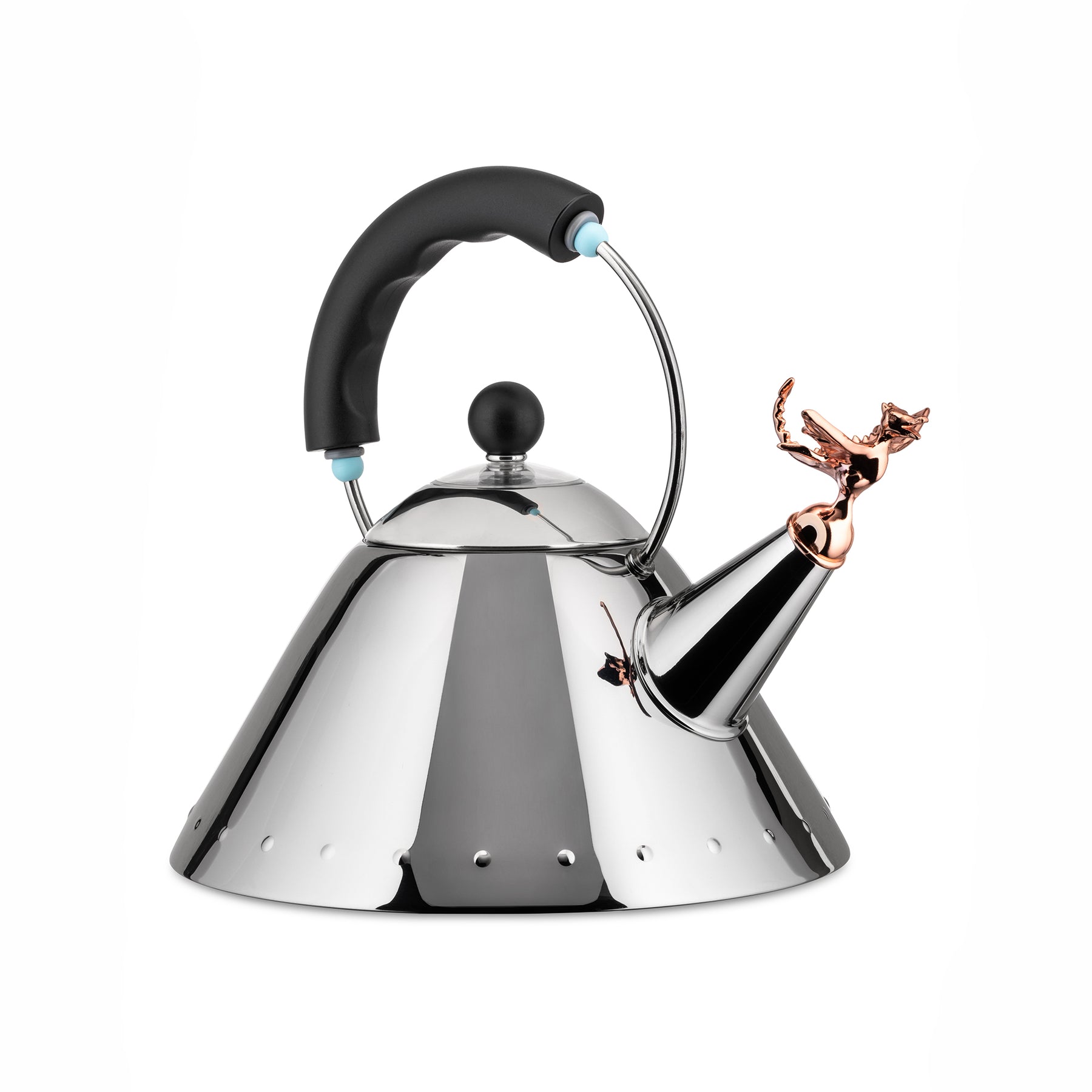 Season and Stir™ Alessi - Michael Graves Hot Water Tea Kettle with Tea-Rex Copper Whistle!