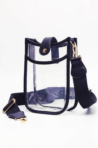 Clear Stadium Crossbody Mini Bag: Black