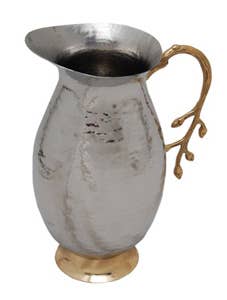 Season and Stir™ Hammered Water Pitcher w/ Gold Leaf Bud Handle