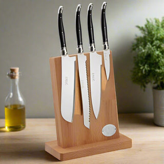 Season and Stir™ Jean Dubost 4 Piece Kitchen Knife Set Black with Block