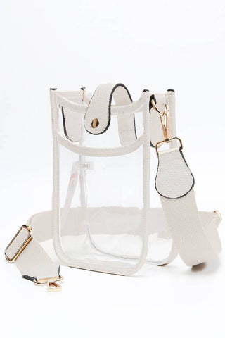 Clear Stadium Crossbody Mini Bag: Orange