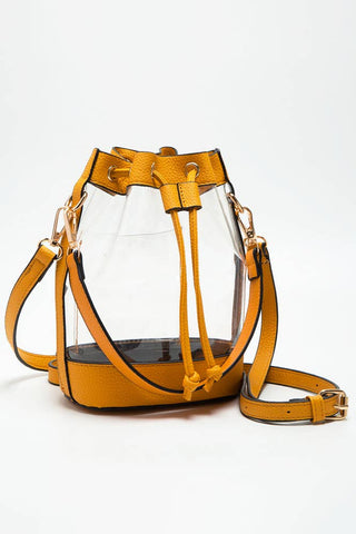 Clear Crossbody Stadium Bucket Bag: Green