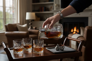 The bold and unique design of the Crystal Whiskey Decanter - Rhino, an elegant designer whiskey decanter perfect for home bar setups.
